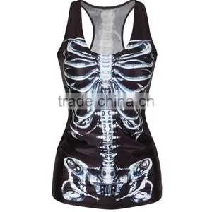 Sublimation Overfull Printing Skeleton Sport Clothing Tank Top for Women thumbnail-1