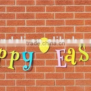 Happy Easterdecoration Felt Bunting Garland Banner Eggs Handmade Felt Ornaments thumbnail-2