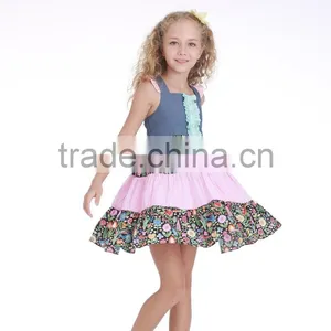Latest Girls Cotton Frock Designs Long Pink Dress Puffy Dress for Girls thumbnail-4