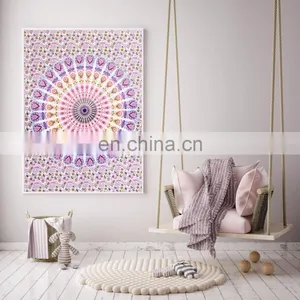 Indian Latest Mandala Tapestry Bohemian Poster Wall Decor Tapestries Ethnic Cotton Yoga Mat thumbnail-1