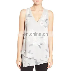 Floral Print V-Neck Tank Top Casual Women Clothing Ladies Tops For Women 2016 thumbnail-2