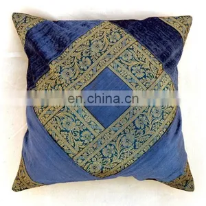 Sequins Patches Cushion Cover, Khambria Cushion Cover, Cotton Cushion Cover thumbnail-2