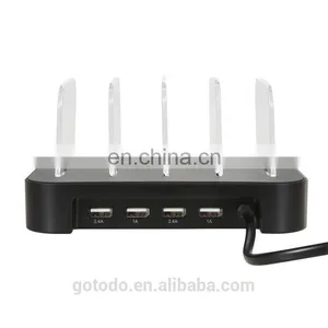 2017 Portable 4 Port Multi Usb Charge Box Tablet Cell Mobile Phone Charging Station thumbnail-5