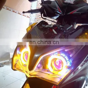 2.0" HID Bi-xenon Projector Lens HID Headlamp Double Angel Eyes Projector Headlight thumbnail-1