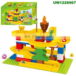 City Building Blocks Set, Track Builder Castle Kit, Car Racing Toy, 163 Pcs DIY Learning Puzzles thumbnail-2