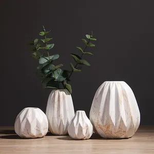 Irregular Marble Nordic Creative Large Ceramic Vase For Showroom Living Room Decoration thumbnail-2