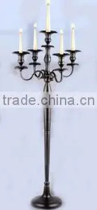 Black Chrome Plated Tall Candlestick Candelabra For Wedding Decor thumbnail-1