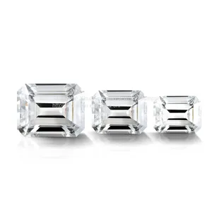 Wholesale Moissanite DF Colorless Simulated Diamond Loose Stone Emerald Brilliant Cut Excellent Cutting VVS Clarity for Jewelry Making thumbnail-2