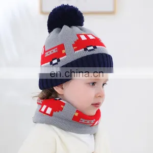 6 Months ~ 3 Years Old Winter Baby Hat For Girls And Boys Scarf Suit Warm Soft Children Pom Hat Knitted Skullies Baby Beanie Ha thumbnail-3