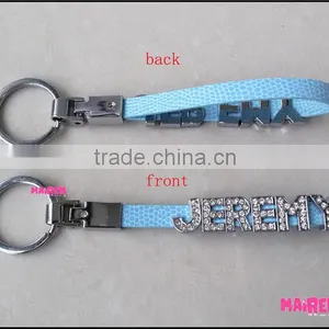 Metal Leather Tourist Souvenir Name Key Chain With Letter thumbnail-4