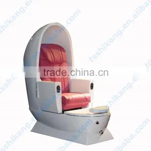 2016 White Egg Shape With Pink Massage Seat Pedicure Chair thumbnail-1