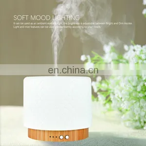 High End Ceramic Aroma Diffuser With Bamboo Base 280ml Water Capacity And Warm Light Timer Auto Off Long Cord For Home Office thumbnail-4