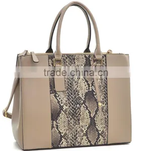 2016 Three Compartments Saffiano Leather Lady Tote Bag and Snake Print Leather Shoulder Bag With Detachable Strap thumbnail-6