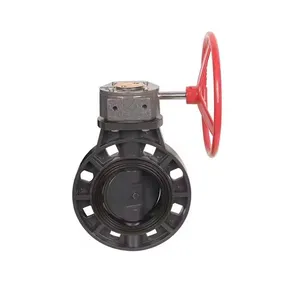 DIN ASTM JIS Standard Manual Lever Hand Plastic PVC Handled Wafer Type Butterfly Valve thumbnail-1