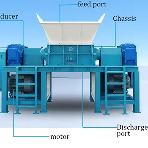 Factory Direct Sales Industrial Waste Paper Cardboard Metal Plastic Double Shaft Shredder Recycling Waste thumbnail-6
