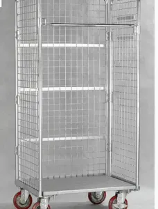 High Quality Warehouse Logistic Storage Trolley/Wire Mesh Trolley thumbnail-5