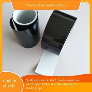 99.9% Fully Light-blocking Ultra-thin 0.05 White Adhesive Pet Black-and-white Single-sided Tape, Soft and Non-curling Led Tape thumbnail-1