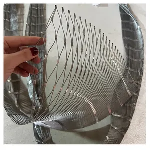 Stainless Steel Wire Woven Cable Rope Mesh Protection Fence Animal Cages Screen Mesh Wire Rope Cable Net thumbnail-4