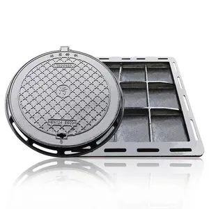 Certified Ductile Iron Jingdong Brand Black Customized Size Durable Manhole Cover for Highway Pedestrian Zones Storm Drain thumbnail-3