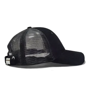 Two Tone Mesh Back Trucker Hat Breathable Cotton Front Panel Adjustable Snapback Outdoor Casual Custom Cap thumbnail-4