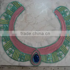 HANDMADE SEQUIN APPLIQUE VNECK MOTIF SEW ON VJ-1141-2 thumbnail-1