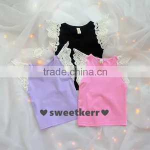 INS Fashion Children Summer Clothing Girl Lace Pure Cotton T-shirt Infant Baby Toddlers Tops thumbnail-2