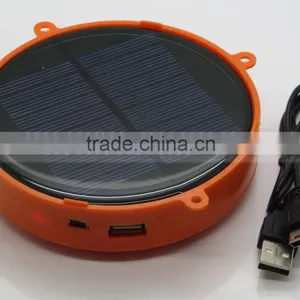 12 LED Orange Round Solar Light Power Bank Phone Charger Camping Hook Lamp thumbnail-5