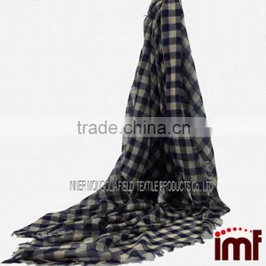 Merino Wool & Cashmere Buffalo Check Scarf thumbnail-1