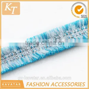 2.5cm Width Turquoise Ruffle Ribbon Trimming thumbnail-2
