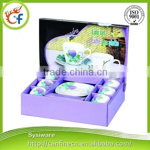 2015 Spring Fair New Design Fine Porcelain Tea Set With Flower Decal Printing,ceramic Tea Cup and Saucer thumbnail-3