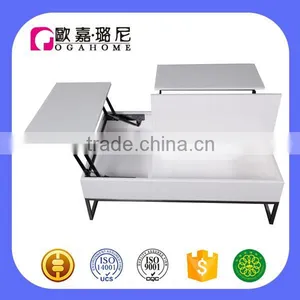 CJ1022 Folding Fashion White Paint Glass Coffee Table thumbnail-1