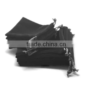 Sales Velvet Custom Black Pouch Bag thumbnail-2