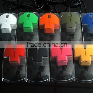 Computer USB Wired Optical LED Transparent Mouse thumbnail-3