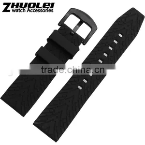 Hotsale 22|24mm Waterproof High Quality Silicone Watch Strap With Stainless Steel Buckle thumbnail-2