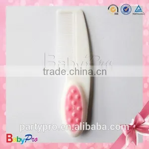 Hot Sale Pink And White Baby Comb And Brush Set thumbnail-3