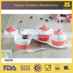Ceramic Kitchen Canister Spice Jar for Pepper, Salt, Sugar With Tray Quality Choice thumbnail-2