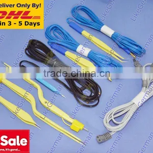 German Quality Bipolar Bayonet Forceps Electrosurgical Instruments Set thumbnail-1