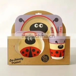 2016 Hot Sales Bamboo Fiber Kids Eco-friendly Dinner Sets Cartoon Shape thumbnail-6