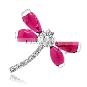 Platinum Plated Designer DragonFly Brooch With AAA+ Cz Micro Pave Setting for Women and Men thumbnail-1