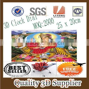 Guangzhou Lifeng ROHS CE Home Decor 12" Plastic 3d Picture Clock Dials thumbnail-1