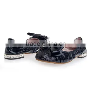 Patent With Glitter Flat Women Shoes Factory Price Wholesales thumbnail-3