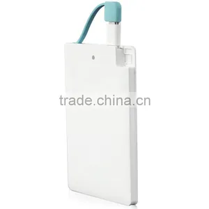 Best Selling Popular Promotion Gift Powerbank Charger in Credit Card Shape With Built in Micro Usb Cable and i Phone Adaptor thumbnail-6