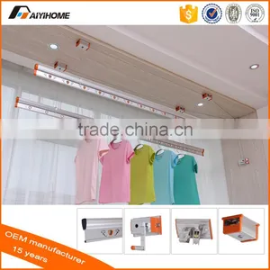 2016 New Arrival Ceiling Mounted Aluminium Clothes Drying Rack, Hand Controller Rotate Lifting Clothes Rack thumbnail-1