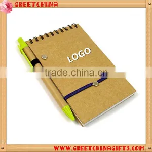 Cheap Spiral Kraft Paper Notebook With Pen thumbnail-2