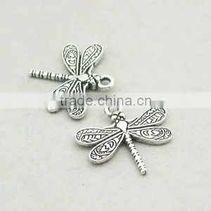 Custom Zinc Alloy Antique Silver Dragonfly Charms thumbnail-1