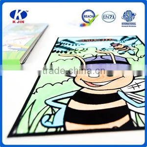 2016 New Style Flocked Cloth Coloring Book Set With 6pcs Water Color Pen for Kids Quality Choice thumbnail-4