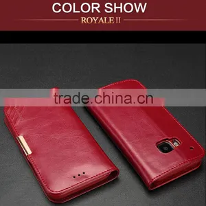 Real Cow Leather Magnetic Flip Wallet Case for HTC ONE M9 thumbnail-2