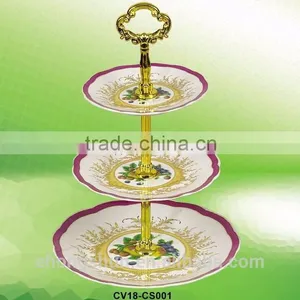 White Round Porcelain/ceramic Three-layer Plate thumbnail-6