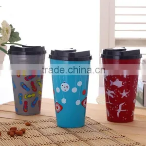 Promotional Plastic Coffee Tumbler 16oz With Silicon Lid thumbnail-5