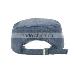 Promotion Wholesale Fashion High Quality Cheap Blank Pattern Light Blue Cotton Military Style Army Hats thumbnail-4
